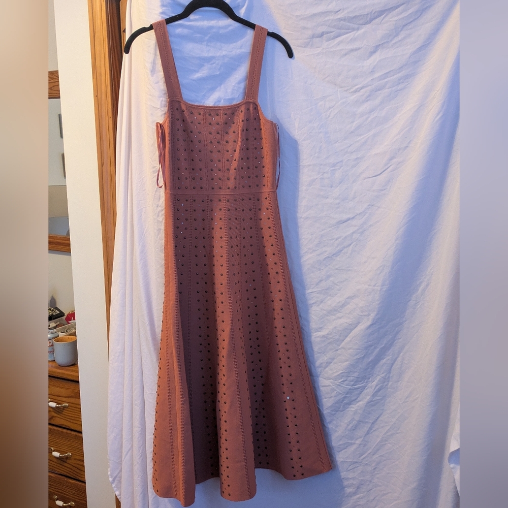 Sandro Paris Sequin Studded Midi Dress
